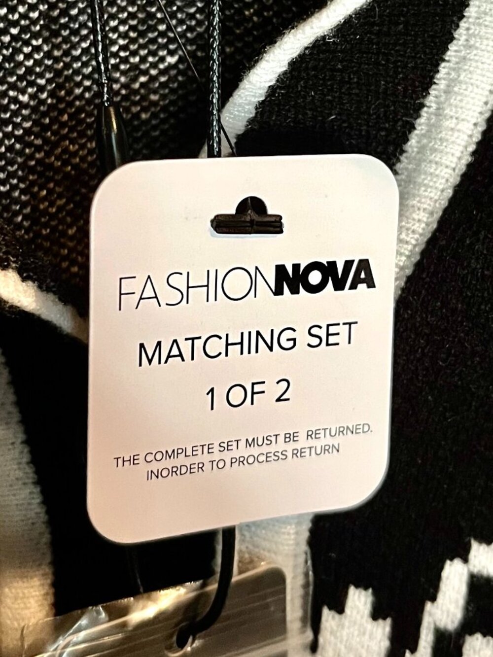 FASHION NOVA Double Take Cardigan & 2pc Mini Skirt Set - Black/White NWT Sz XL - Picture 11 of 14